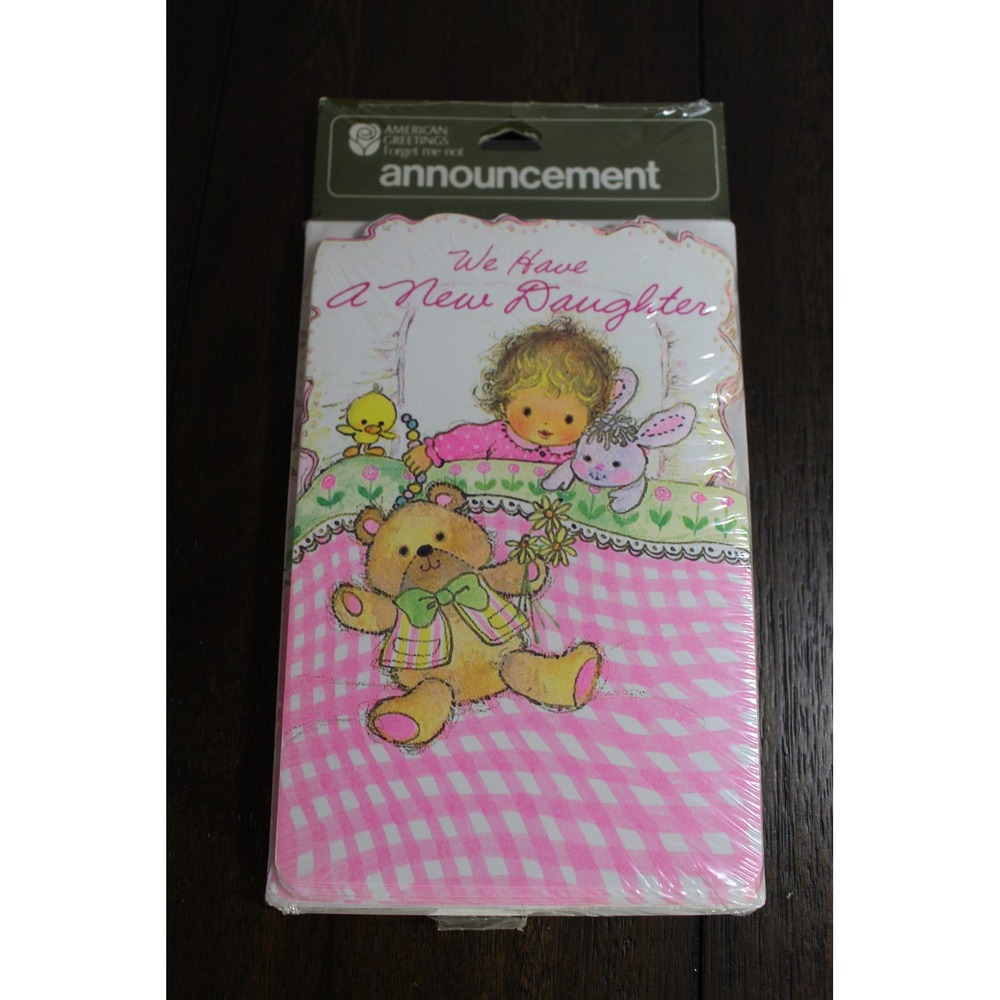 Vintage 1980s Baby Girl Birth Announcements - American Greetings (10 Cards)